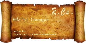 Réti Csongor névjegykártya